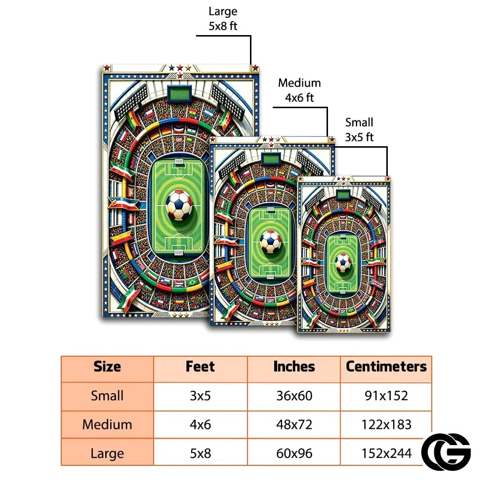 Personalized Soccer Doormat with Trophy and World Flags