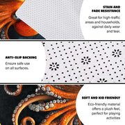 Custom Octopus Welcome Mat with Coastal and Beach Design