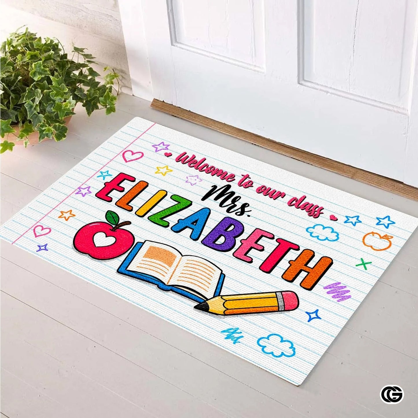 Personalized Classroom Welcome Mat with Custom Teacher Name