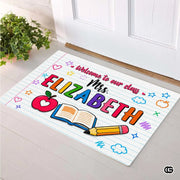 Personalized Classroom Welcome Mat with Custom Teacher Name