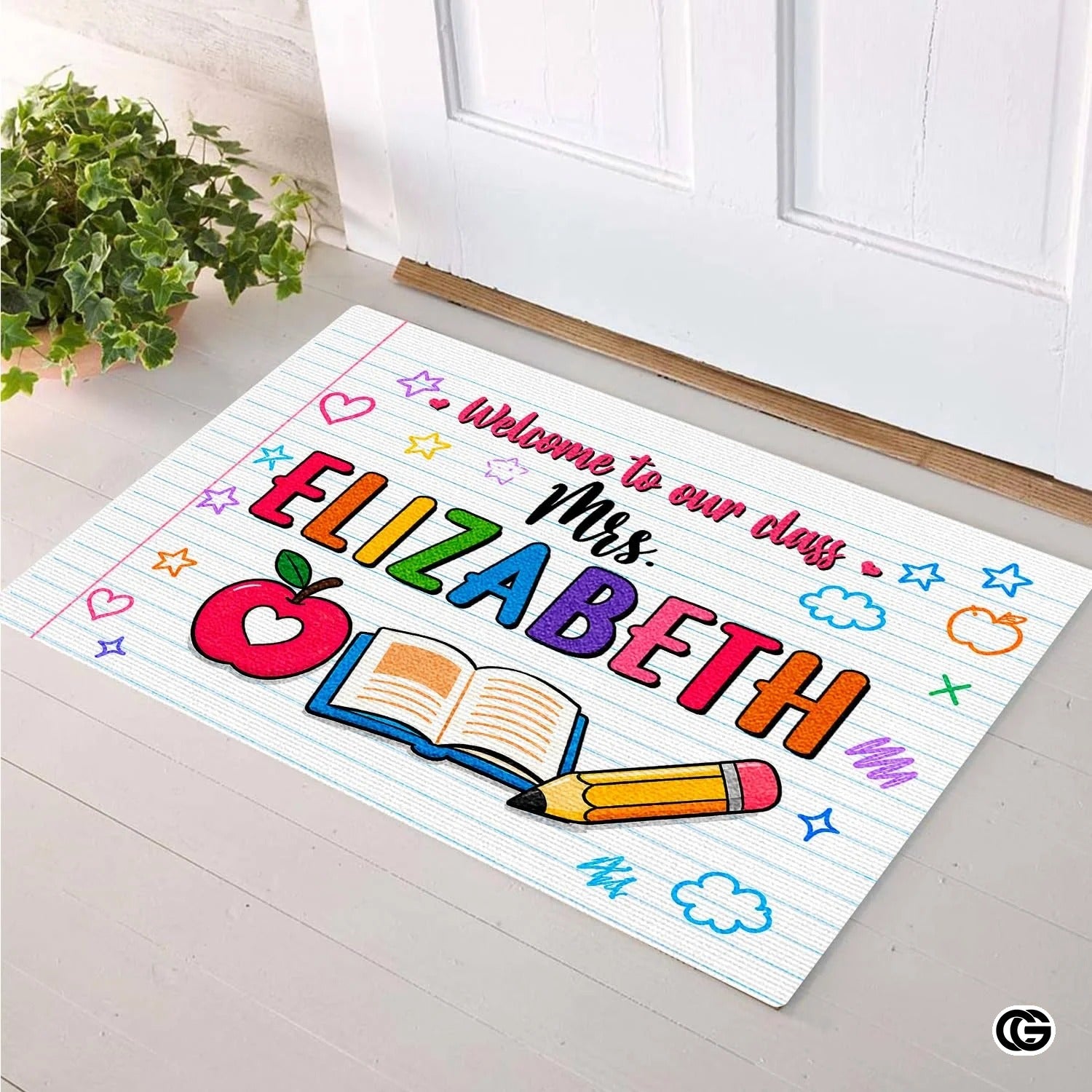Personalized Classroom Welcome Mat with Custom Teacher Name