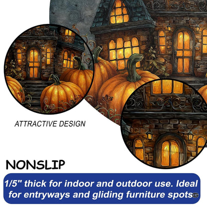 Custom Halloween 3D Optical Illusion Round Rug Skeleton Horror Area Rug (1, #4)