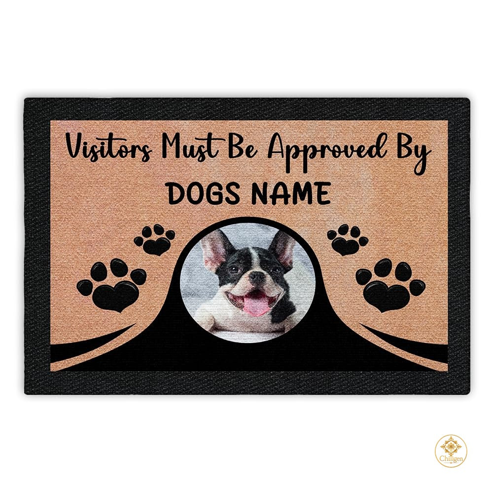 Personalized Dog Welcome Mat with Custom Pet Photo