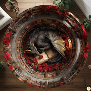 Personalized Dragon Welcome Mat with 3D Effect and Library Art