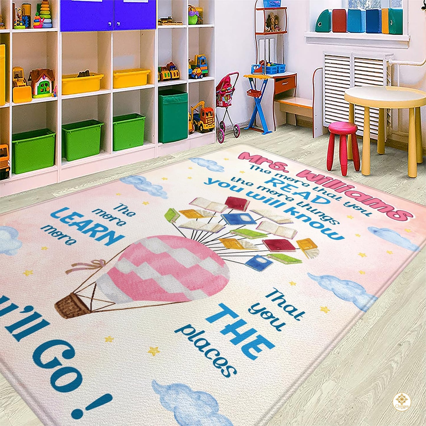 Custom Welcome Mat with Notebook Style and Teacher Name
