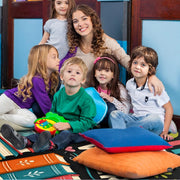 Non-slip grip backing texture and resilient construction of reading area rug. - thumbnail image 6 of 7