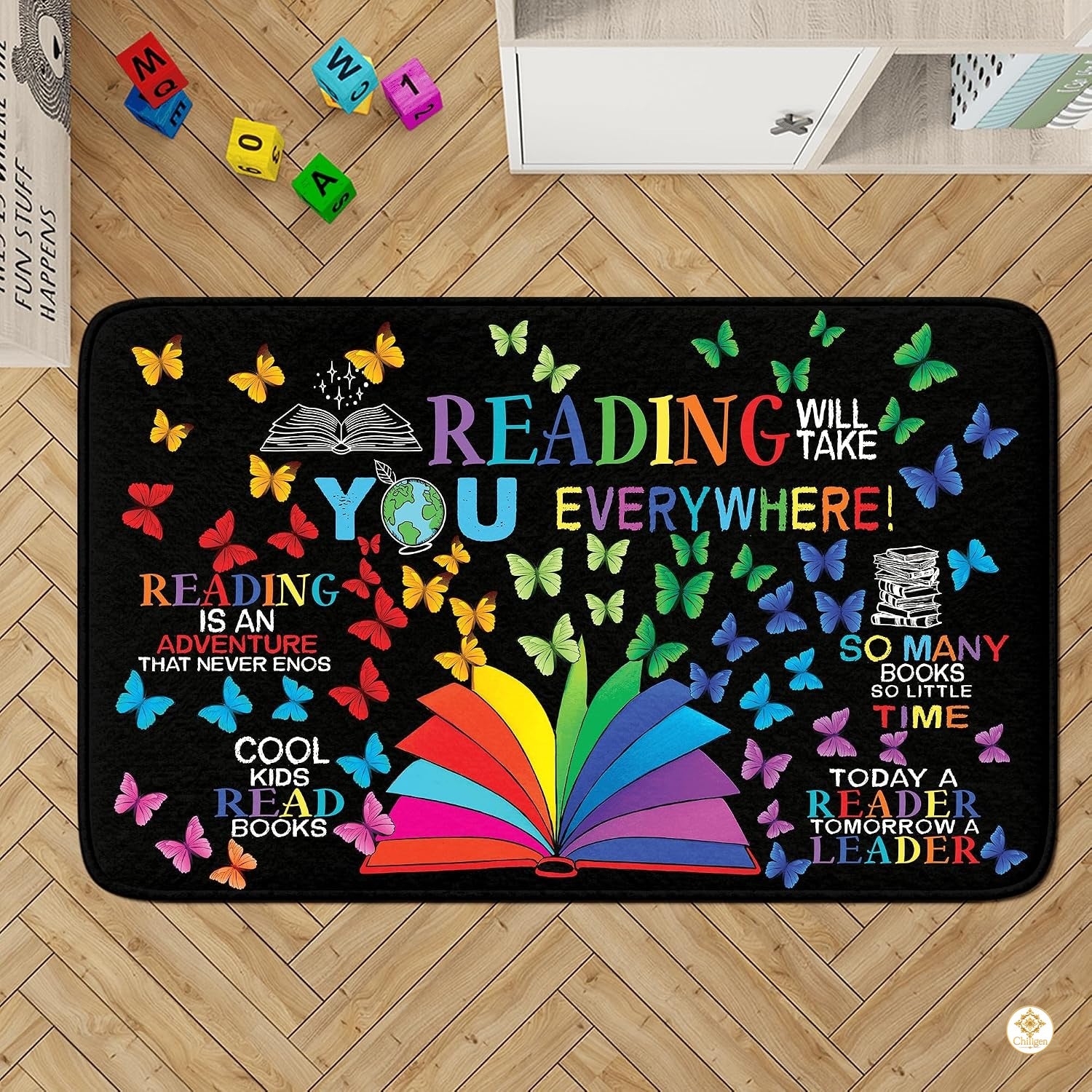 Custom Reading Corner Welcome Mat for Classroom and Library - Style 5