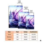 Mockup display of the sparkling purple dragon rug placed in front of modern living room furniture - thumbnail image 2 of 7