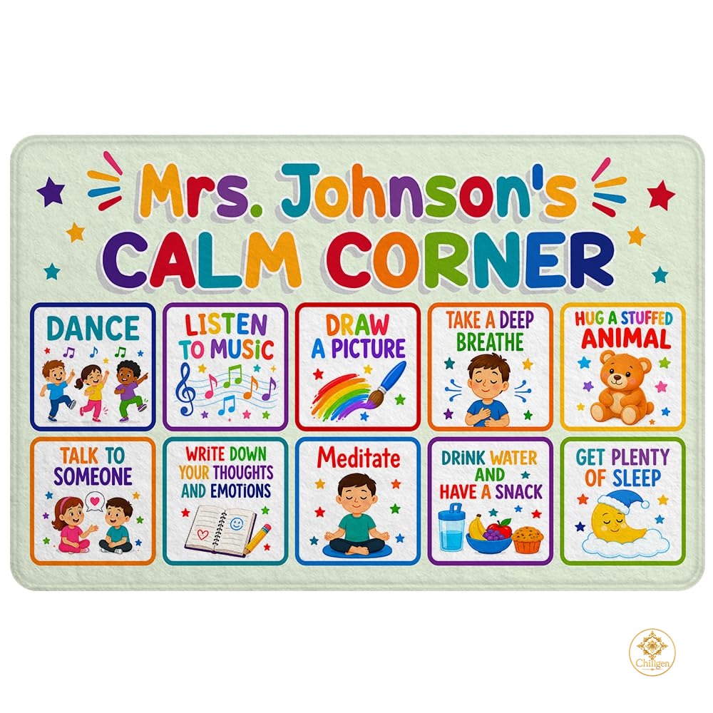 Personalized Calming Corner Rug for Classroom