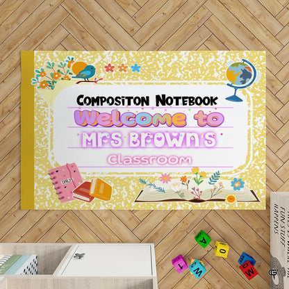 Closeup view of the soft microfiber surface and stationery print artwork - thumbnail image 3 of 8