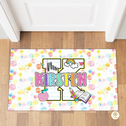 Custom Teacher Doormat with Personalized Name and Classroom Theme