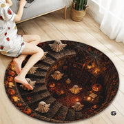 Personalized Halloween 3D Optical Illusion Ghost Round Rug (A08)