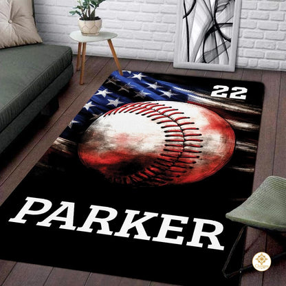 Custom Vintage Baseball Welcome Mat for Boys Bedroom
