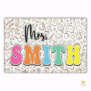 Personalized Name Teacher Doormat for Classroom and School