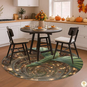Personalized Dragon Round Rug with 3D Illusion and Low Pile