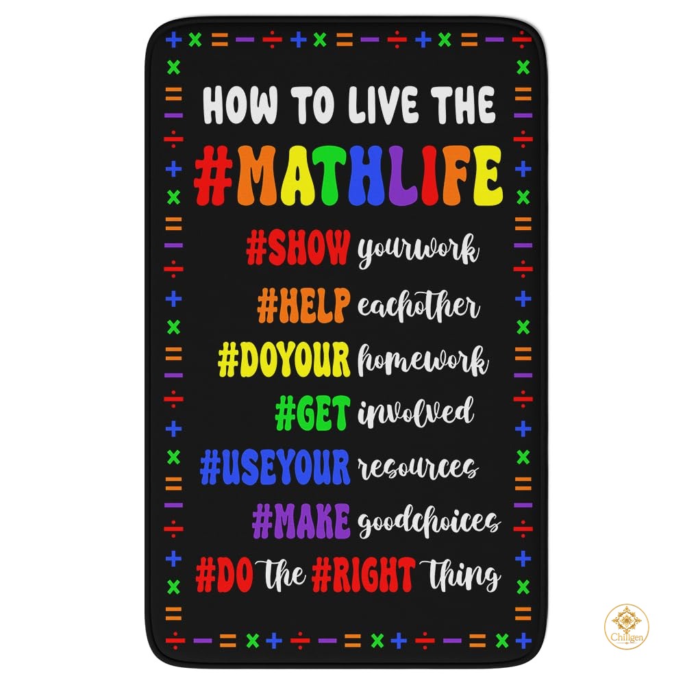 Custom Mathematics Classroom Rug for School and Playroom