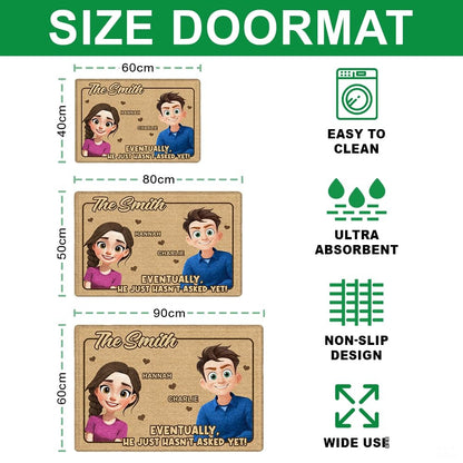 Personalized Family Couple Doormat, Custom Couple Husband Wife Doormat Gift, Outdoor Front Door Rug on Birthday, Christmas, Anniversaries, Valentine's Day for Him Her Woman (S5)