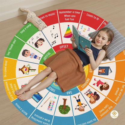 Custom Feelings Wheel Welcome Mat for Classroom and Office