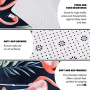 Chillgen pink flamingo botanical floor rug highlighting room aesthetic - thumbnail image 7 of 7