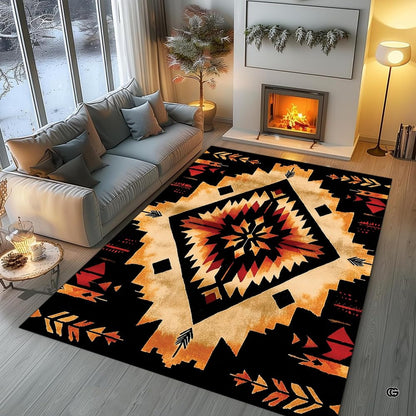 Southwestern geometric area rug displayed under a dining table setup with desert artisan styling. - thumbnail image 7 of 7