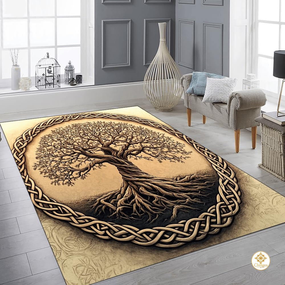Custom Celtic Tree of Life Welcome Mat for Entryway and Living Room