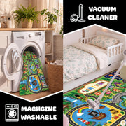 Custom Road Map Area Rug with Personalized City Street and Car Play Mat