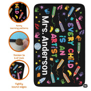 Custom Handprints Welcome Mat with Colorful Design and Text - Artist-02