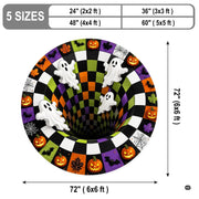 Custom Halloween 3D Optical Illusion Round Rug Skeleton Horror Area Rug (1, #1)
