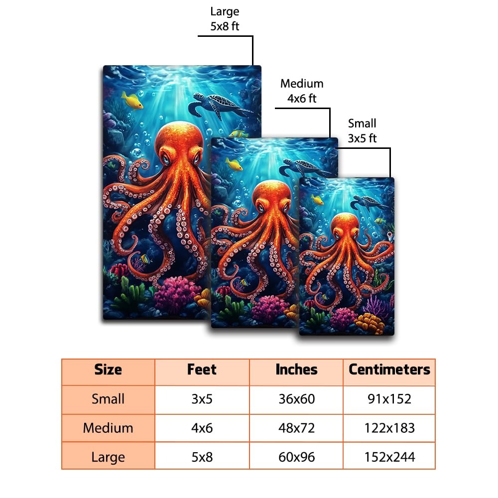 Custom Octopus Welcome Mat for Front Door and Entryway