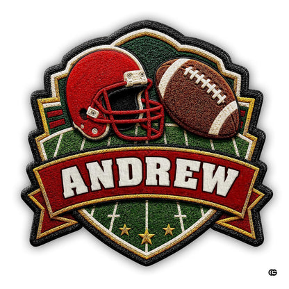 Personalized Football Shaped Rug, Non-Slip Washable Sport Carpet (A01)