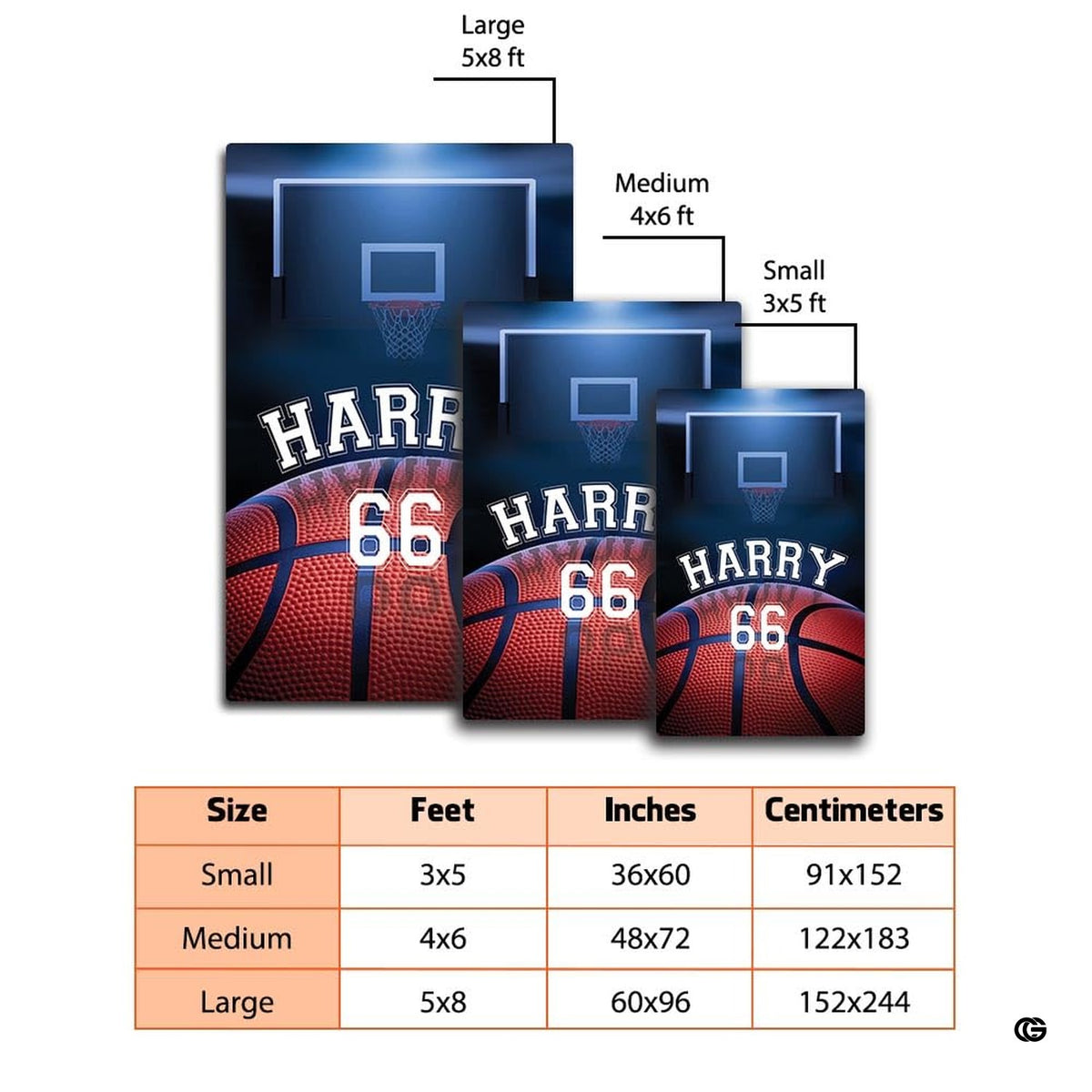 Close-up perspective of textured basketball artwork on basketball court sports city rug