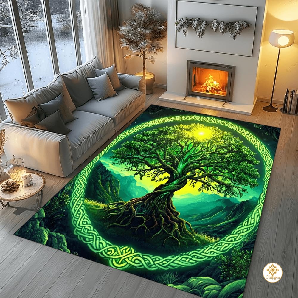 Custom Tree of Life Doormat with Celtic Pattern and Non Slip Backing - Tree-ds25