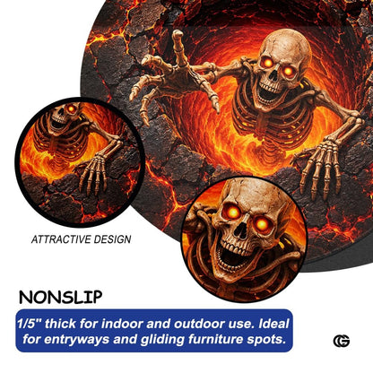 Personalized Halloween 3D Optical Illusion Ghost Round Rug (A12)