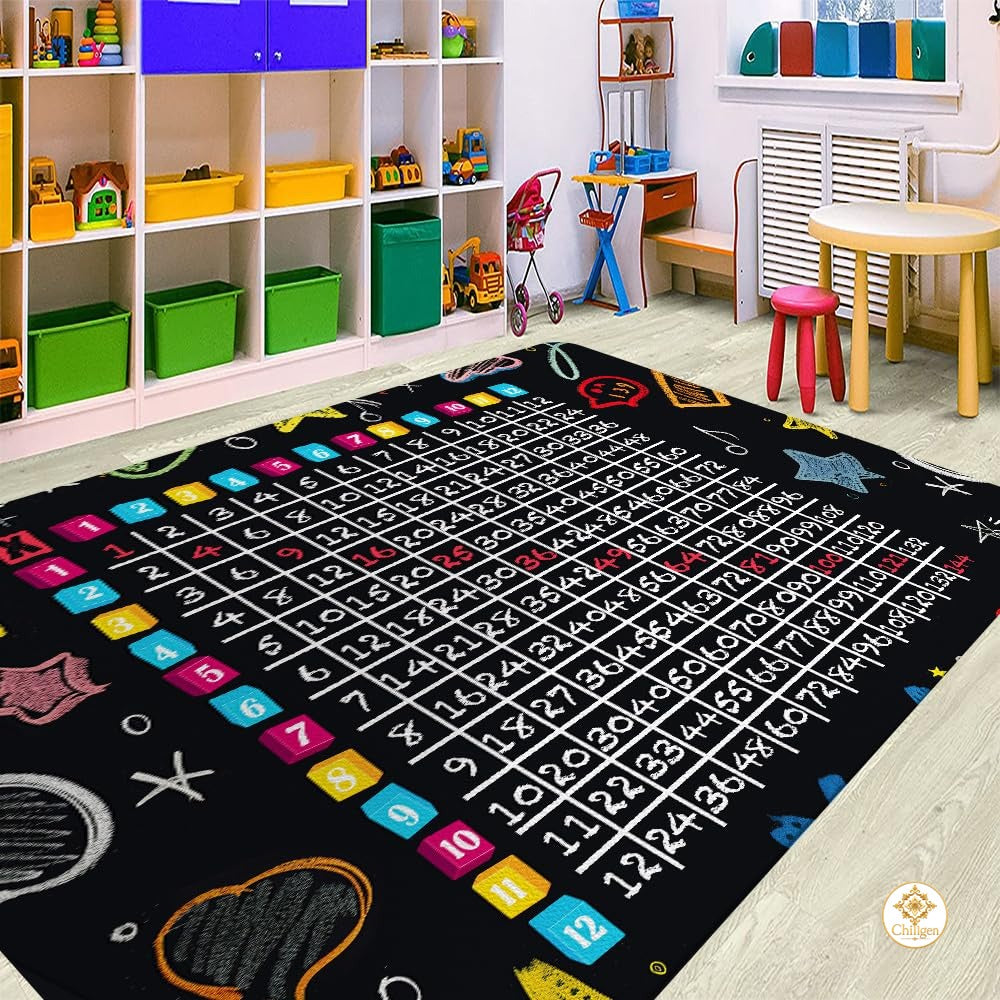 Custom Mathematics Education Rug for Classroom and Playroom