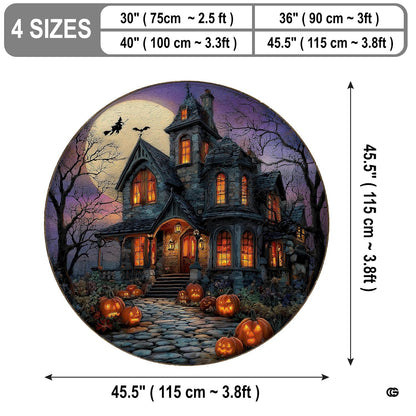 Custom Halloween 3D Optical Illusion Round Rug Skeleton Horror Area Rug (1, #16)