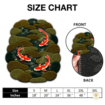 Custom Koi Fish Shaped Welcome Mat for Bedroom and Living Room