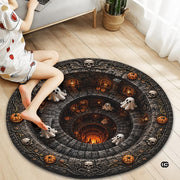 Personalized Halloween 3D Optical Illusion Ghost Round Rug (A06)