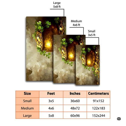 Bedroom interior layout styling the rich glowing pot of gold shamrocks floor rug - thumbnail image 9 of 9
