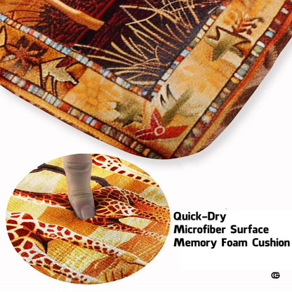 Infographic showing anti-slip dotted backing and stain resistance features - thumbnail image 4 of 7
