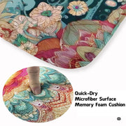 Closeup view of the soft microfiber surface and intricate mandala floral artwork - thumbnail image 3 of 8