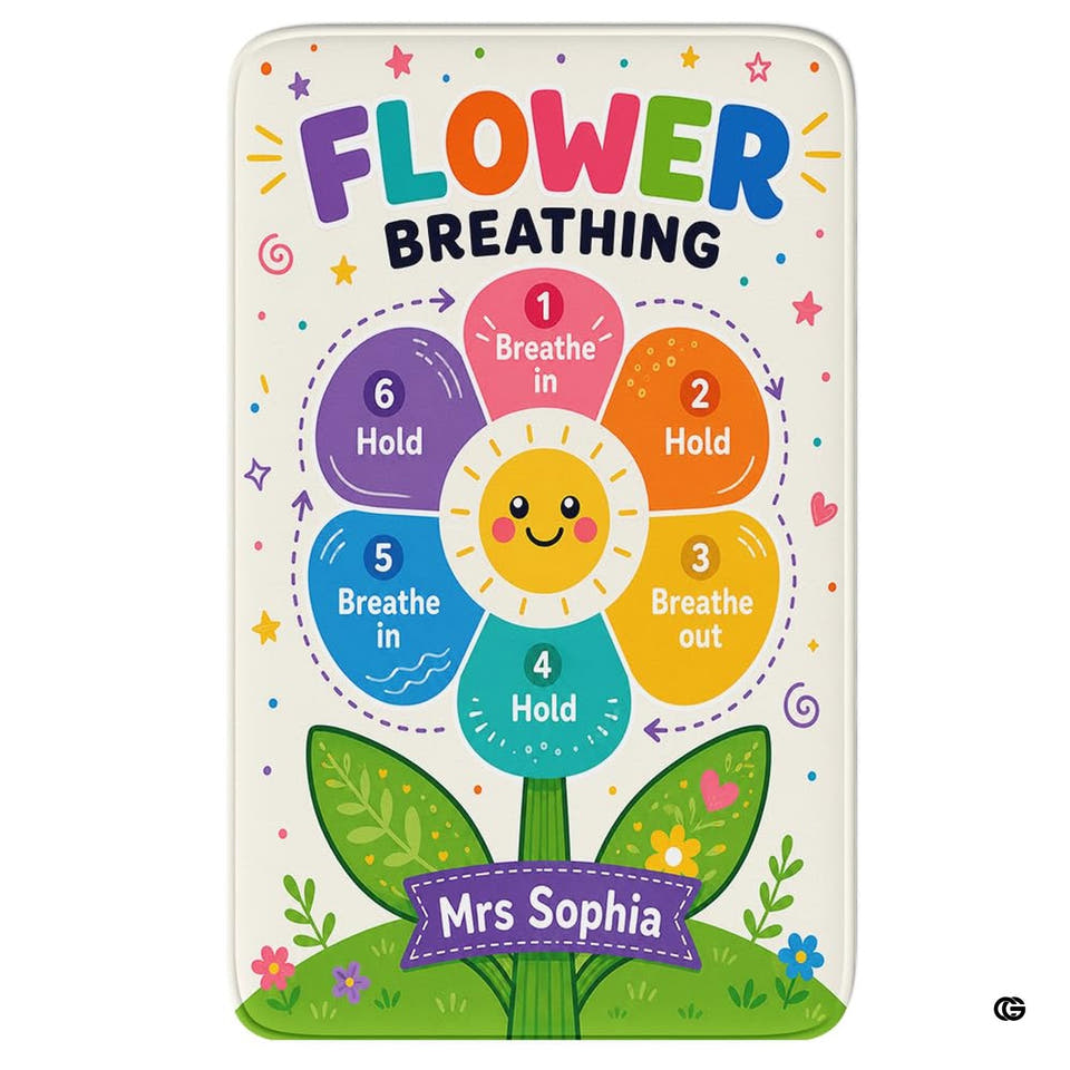 decorative accent decorative accent exercise area rug featuring a smiling cartoon daisy with colorful guided decorative...