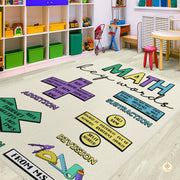 Custom Math Education Rug for Playroom and Classroom - Math D4 / 3' x 5' (Rectangular)