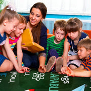Scholastic floor rug styled beside a back to school classroom door display with bright accents. - thumbnail image 5 of 7