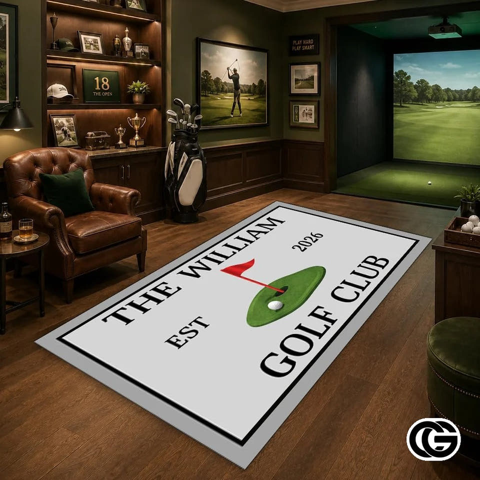 Custom Golf Area Rug with Non Slip Backing and Low Pile - Style 11