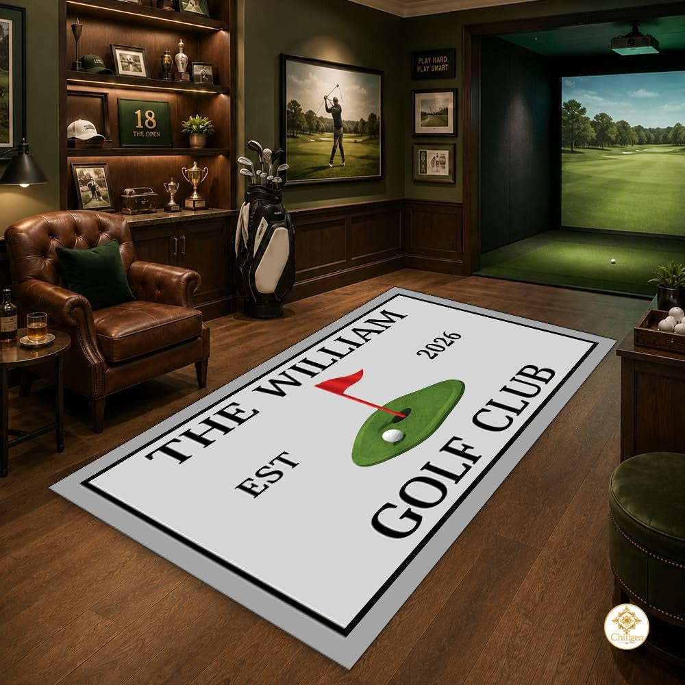 Custom Golf Area Rug with Non Slip Backing and Low Pile - Style 11