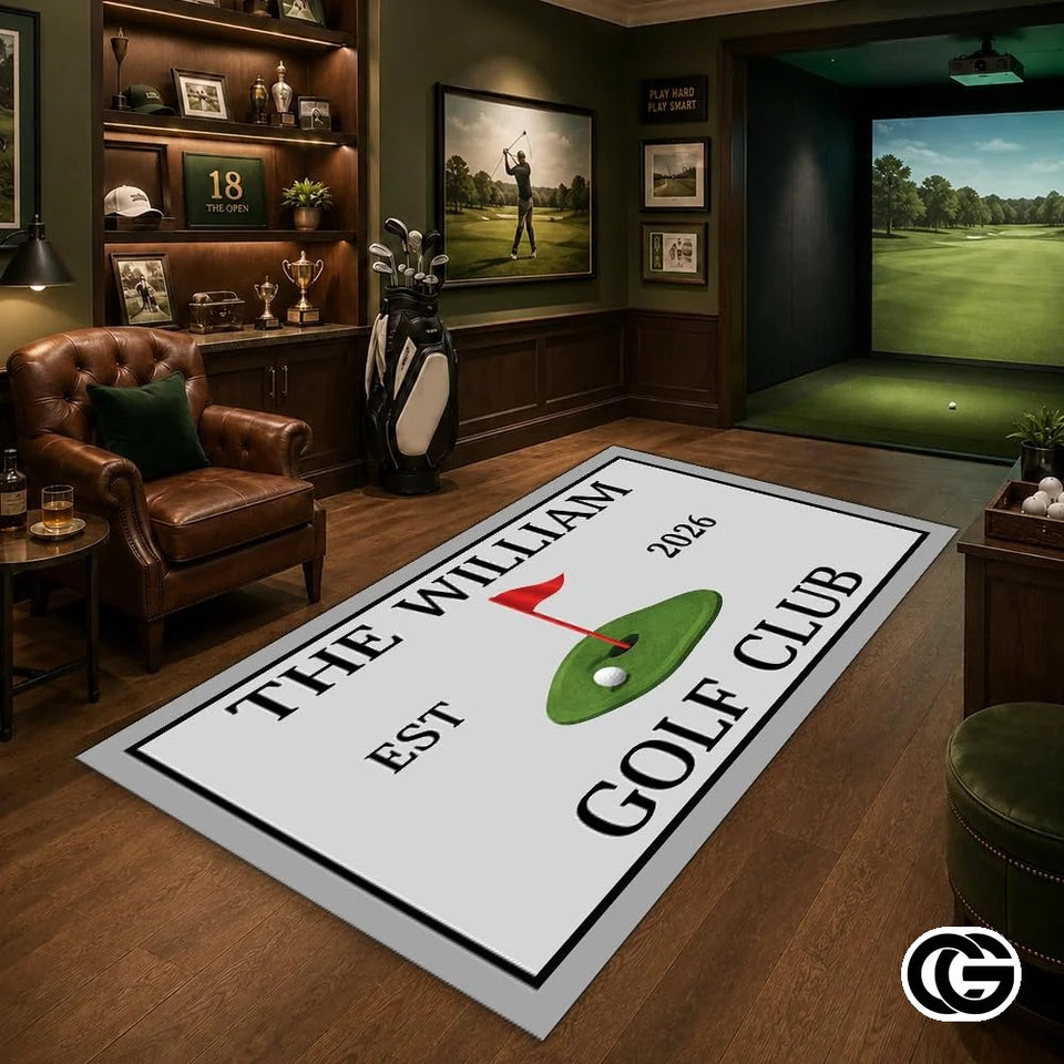 Custom Golf Area Rug with Non Slip Backing and Low Pile - Style 11