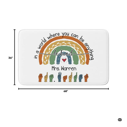 Soft low-pile microfiber surface texture on boho rainbow educational classroom area rug - thumbnail image 3 of 10