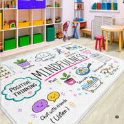 Personalized Calming Corner Rug for Classroom, Custom Teacher Name Reading Corner Rug, Emotions Feelings Carpet, Soft Fluffy Calm Corner Decor for School Reading Nook (Mindfulness Educational Science)