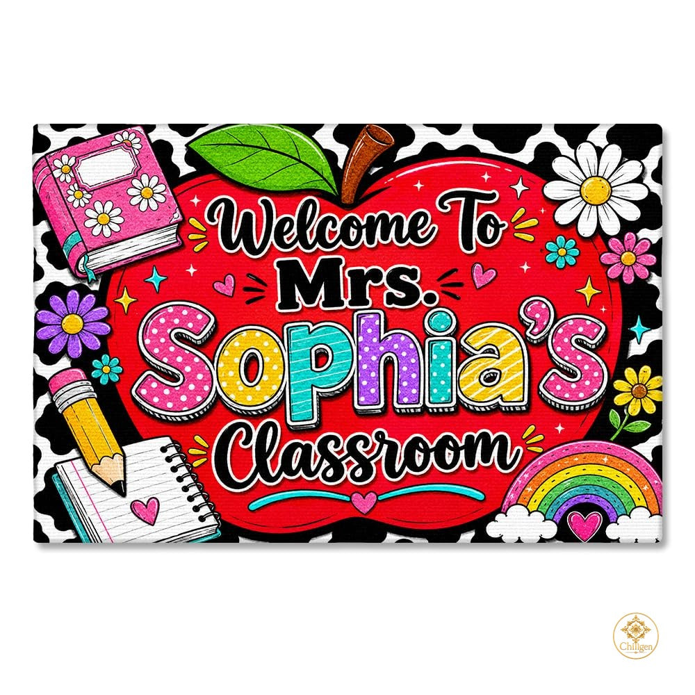 Custom Classroom Welcome Mat for Front Door and Entryway