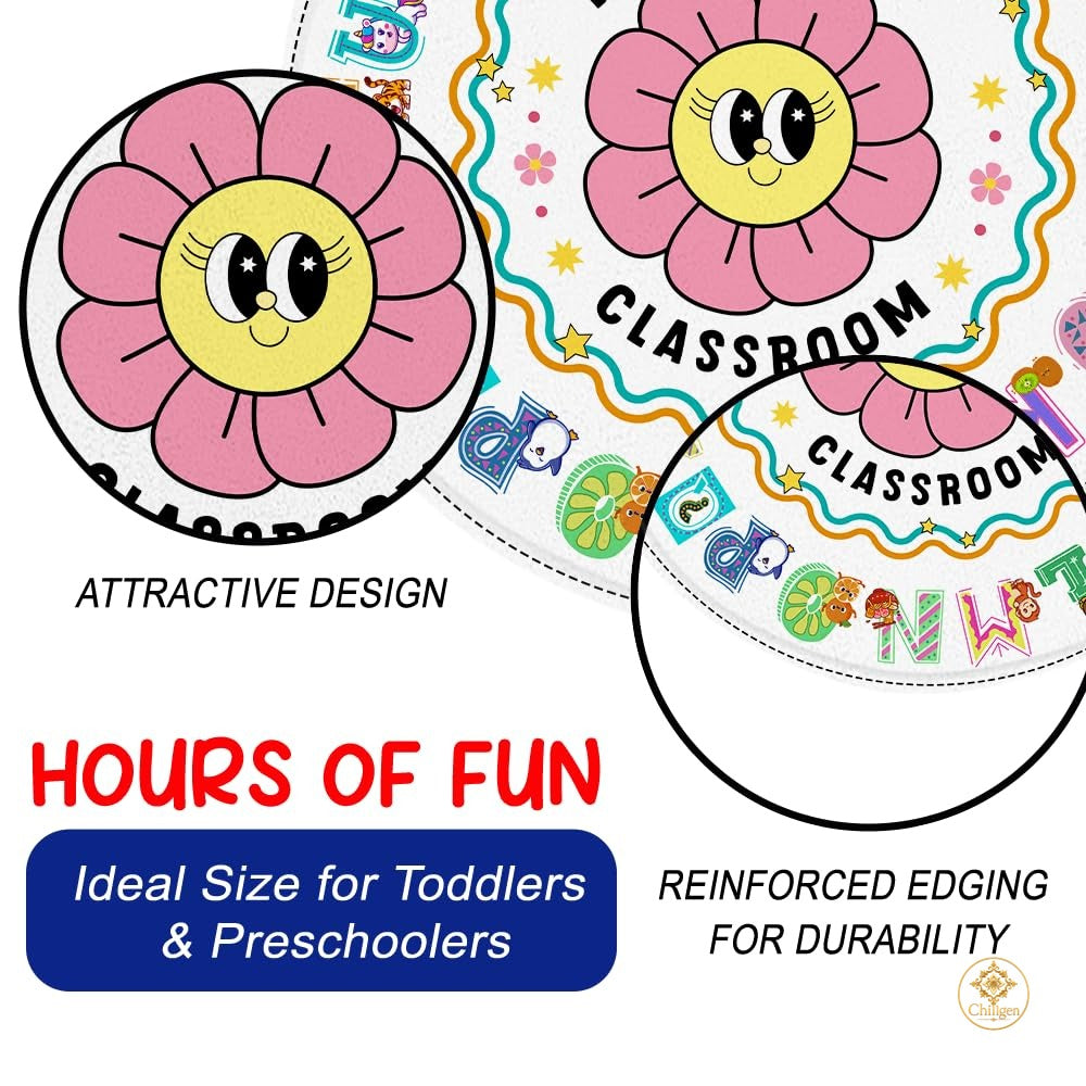 Custom Educational Welcome Mat with ABC and Feelings Design